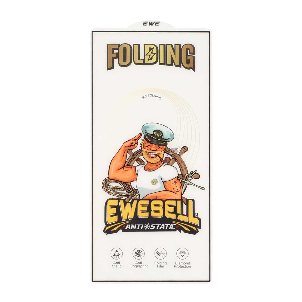محافظ صفحه نمایش شیشه ای Full Cover Ewesell Anti Static Folding مدل Samsung Galaxy S24 Ultra