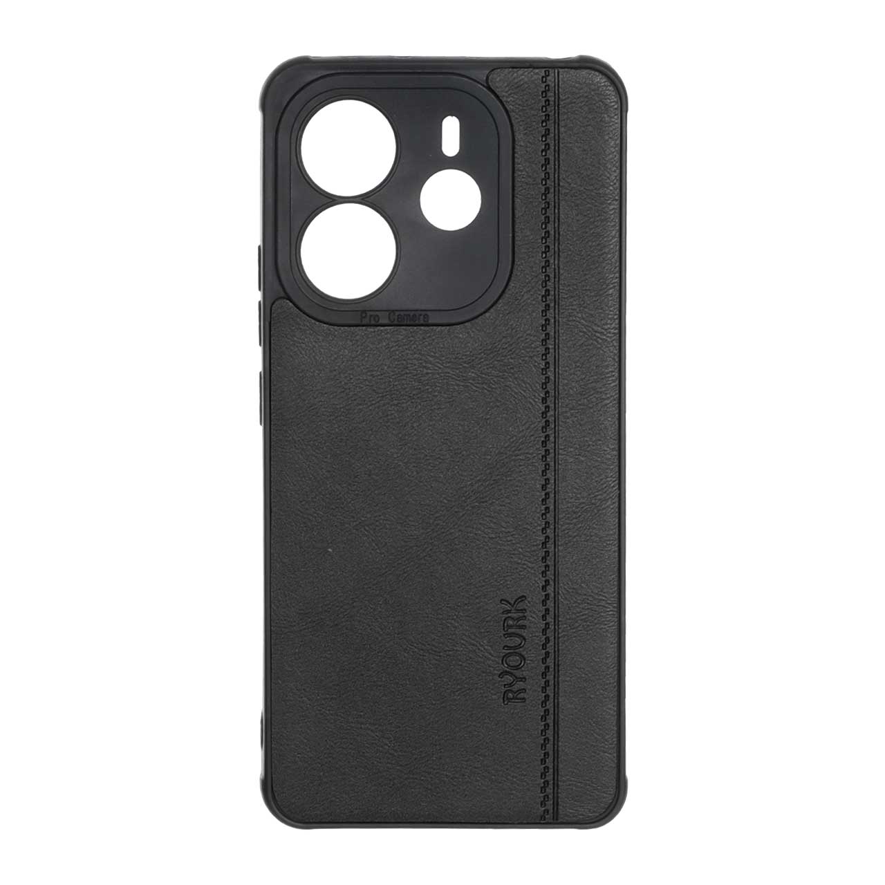 قاب طرح چرم RYOURK مدل Xiaomi Redmi Note 14 4G - مشکی