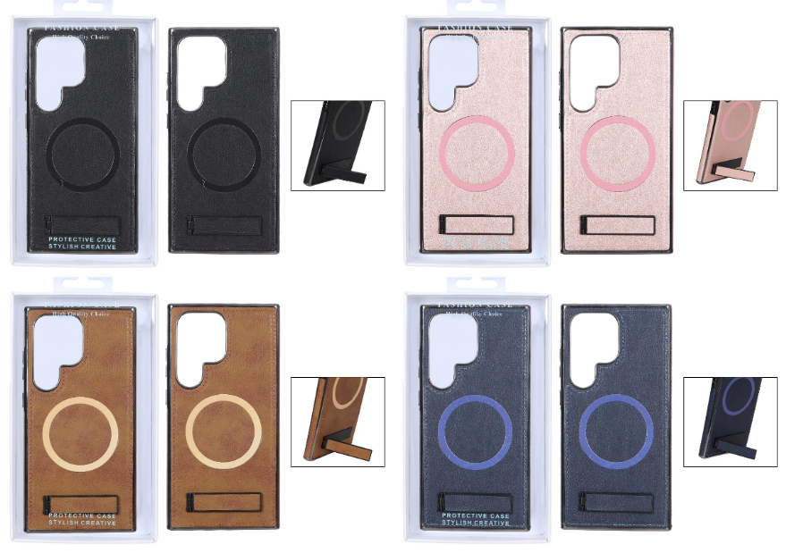 قاب Bracket چرمی دور دوخت MagSafe لنز استندشو Samsung Galaxy S26 Ultra