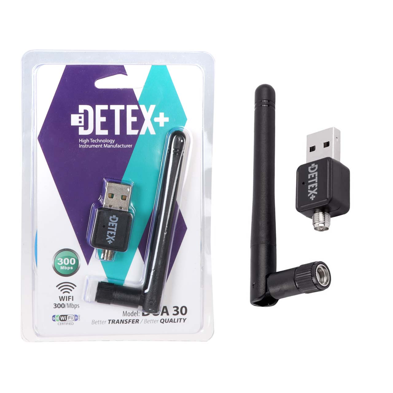 دانگل وای فای آنتن دار +DETEX مدل DUA 30 - مشکی