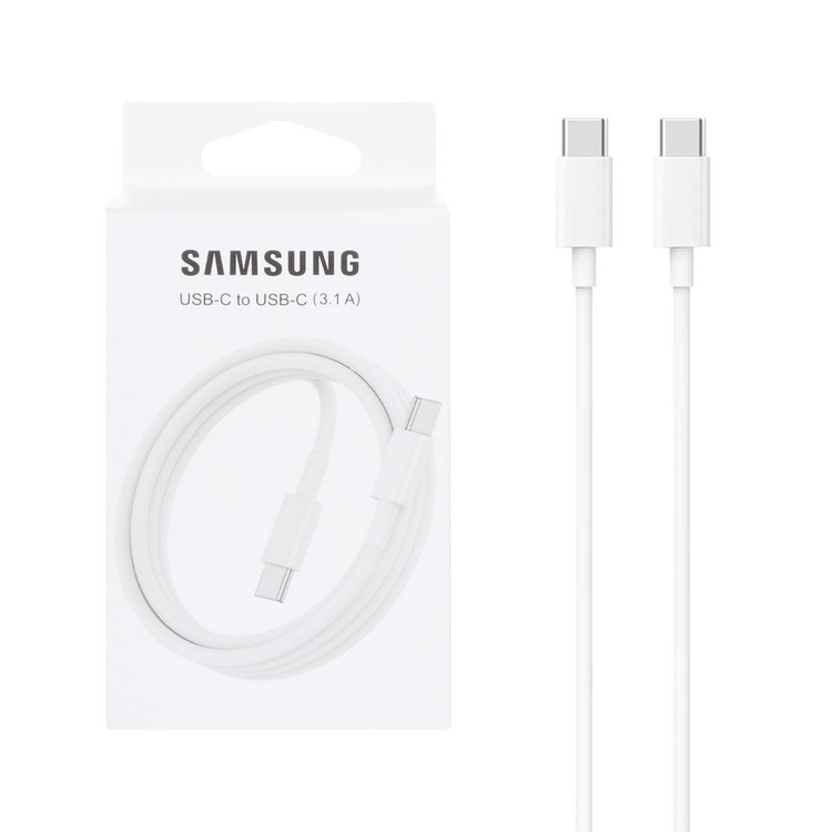 کابل شارژ Samsung Type-C to Type-C 3.1A - سفید (پک دار) - SMO